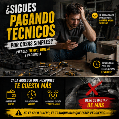 Ahorra dinero y resuelve todo en casa sin depender de nadie - Kit Taladro 34 Piezas