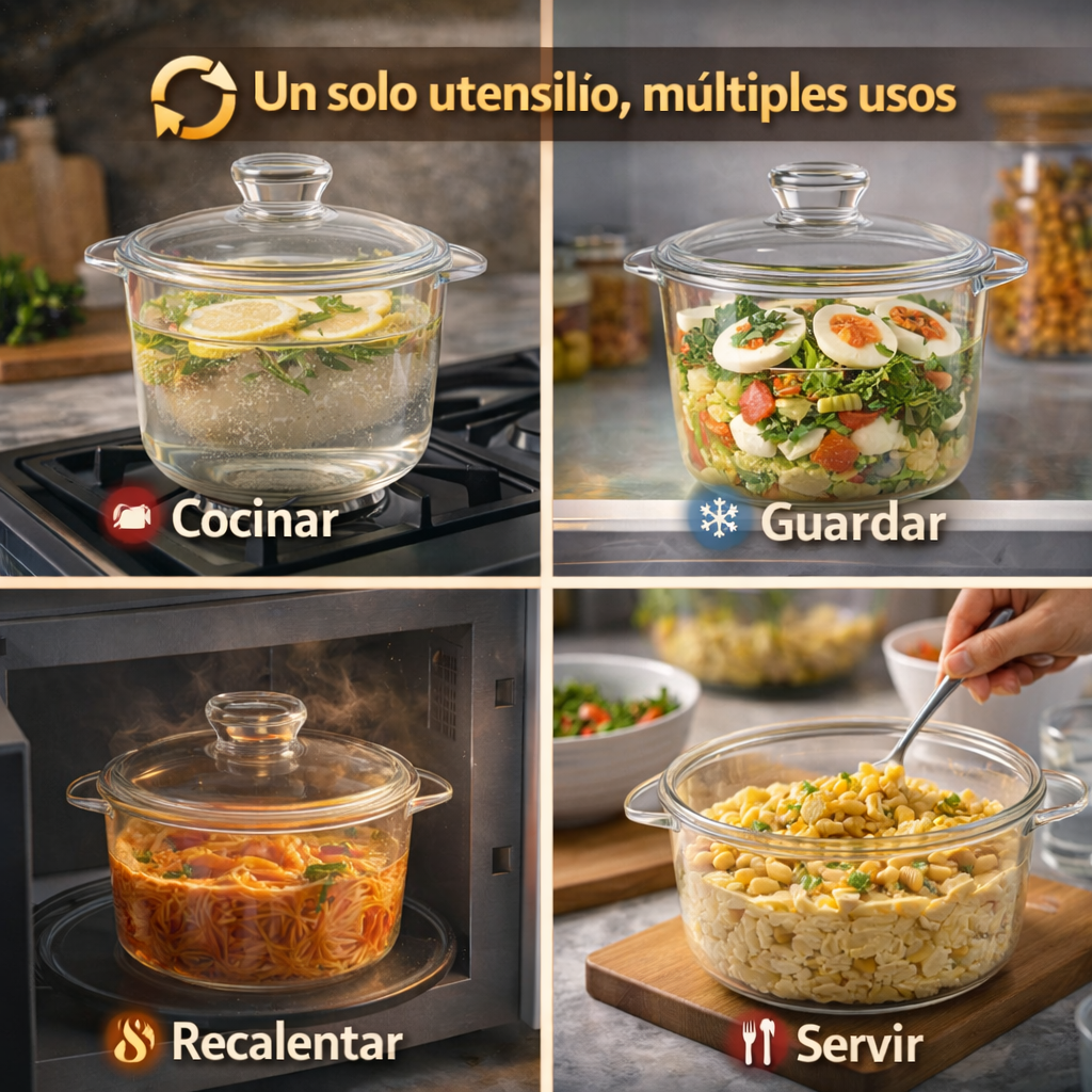 Diseñada para Cocinar de Forma Más Saludable - Olla De Vidrio 1.5 L