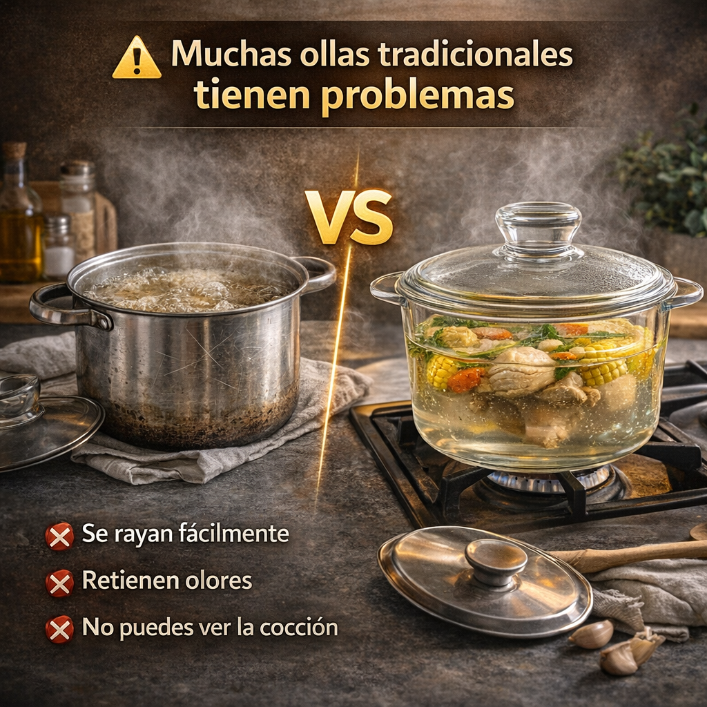 Diseñada para Cocinar de Forma Más Saludable - Olla De Vidrio 1.5 L