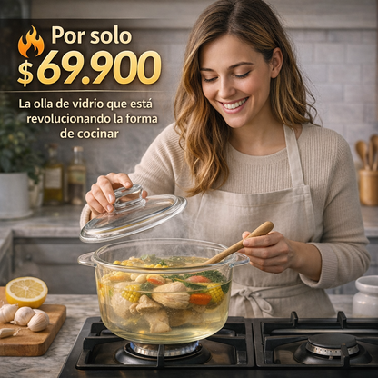 Diseñada para Cocinar de Forma Más Saludable - Olla De Vidrio 1.5 L