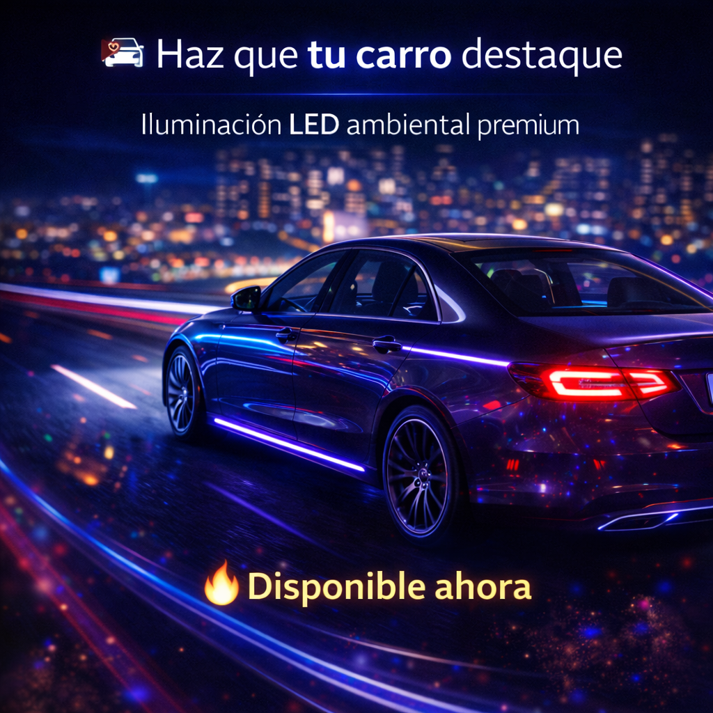 Transforma tu carro con luces de fibra LED ambientales