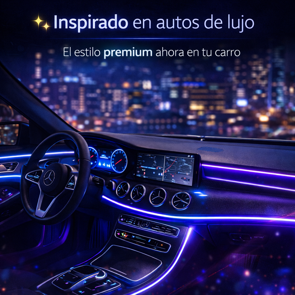 Transforma tu carro con luces de fibra LED ambientales