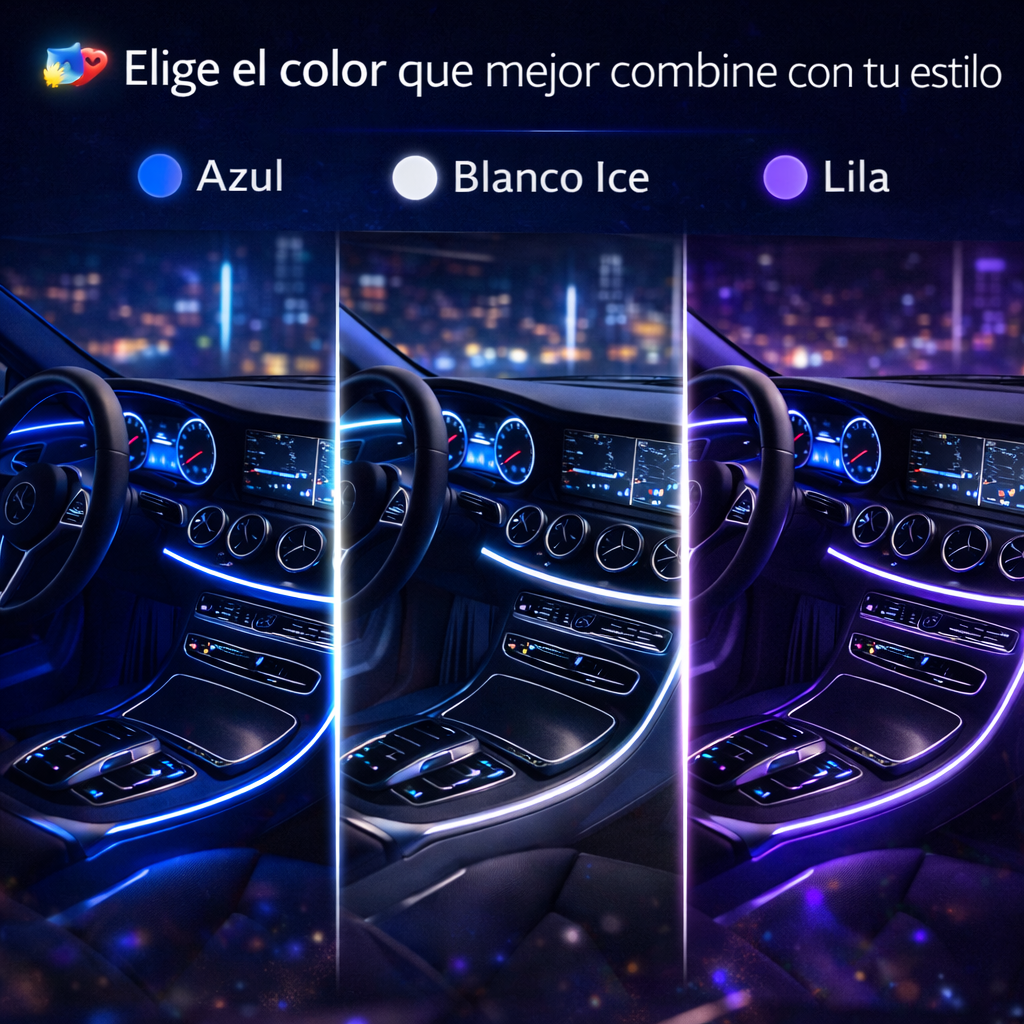 Transforma tu carro con luces de fibra LED ambientales