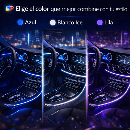 Transforma tu carro con luces de fibra LED ambientales