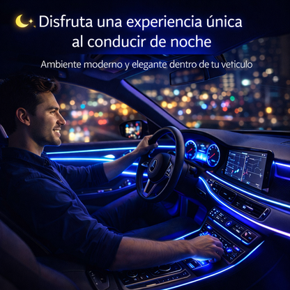 Transforma tu carro con luces de fibra LED ambientales