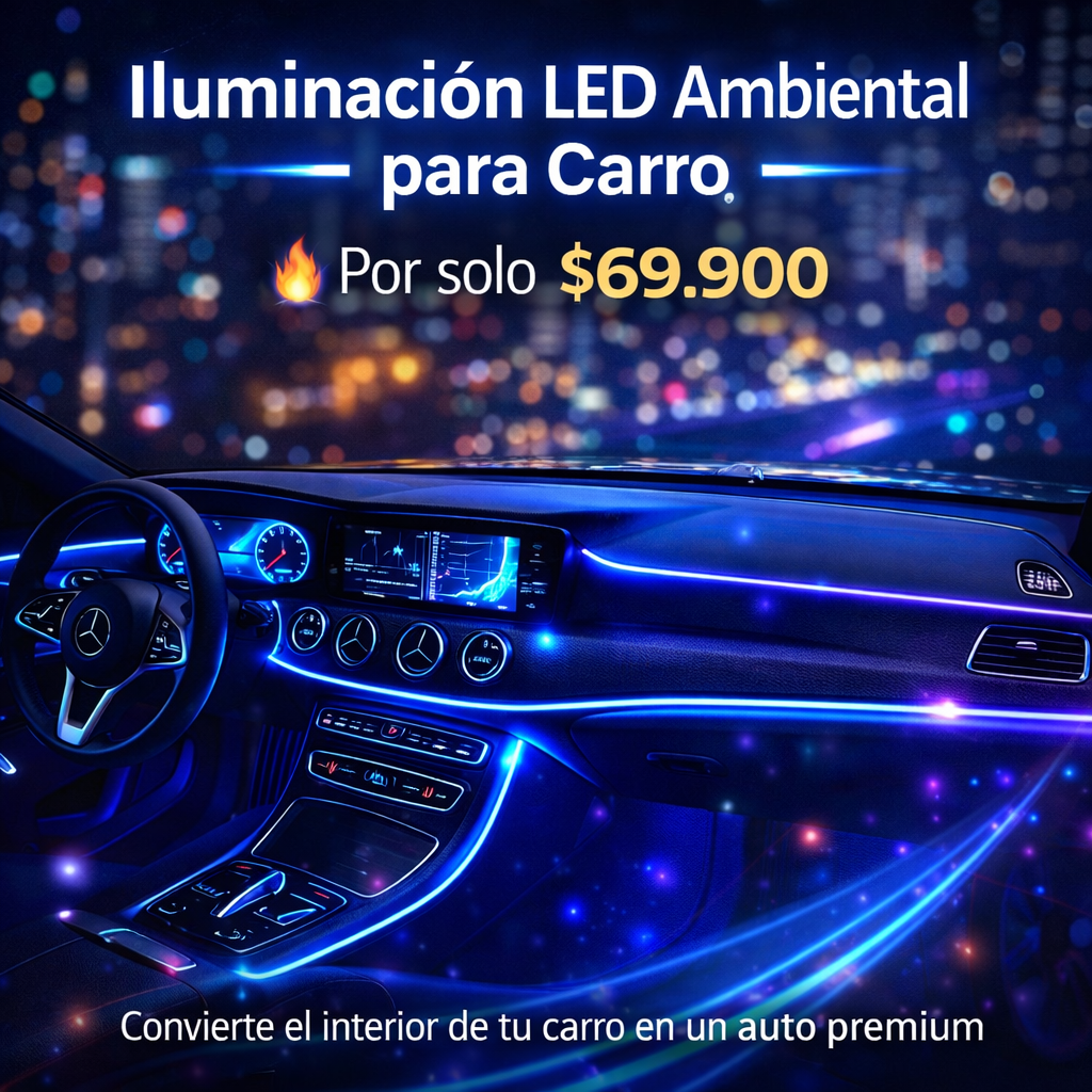 Transforma tu carro con luces de fibra LED ambientales