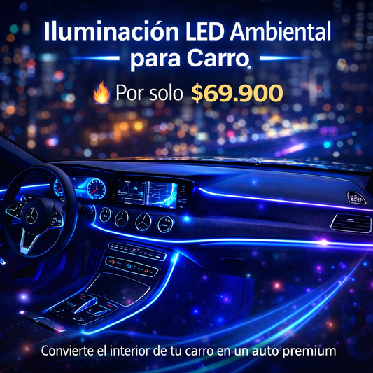 Transforma tu carro con luces de fibra LED ambientales