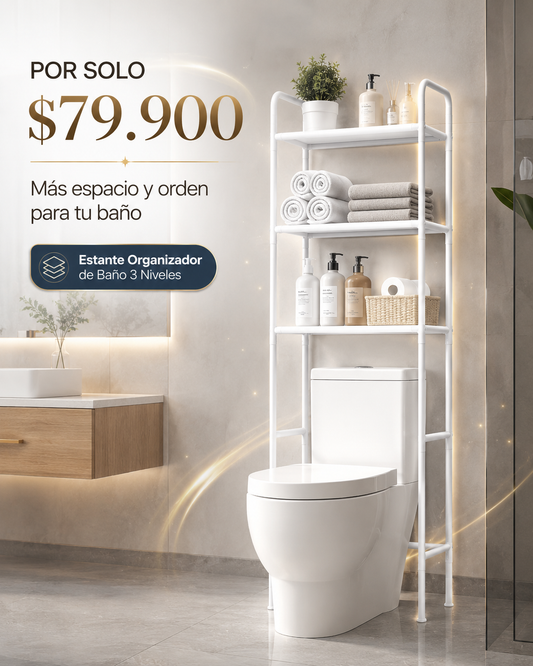 ESTANTE ORGANIZADOR DE BAÑO 3 NIVELES