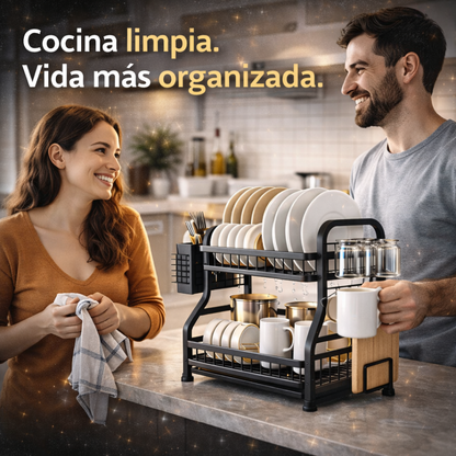 Organiza el Doble, Ocupa la Mitad del Espacio - Escurridor De Platos