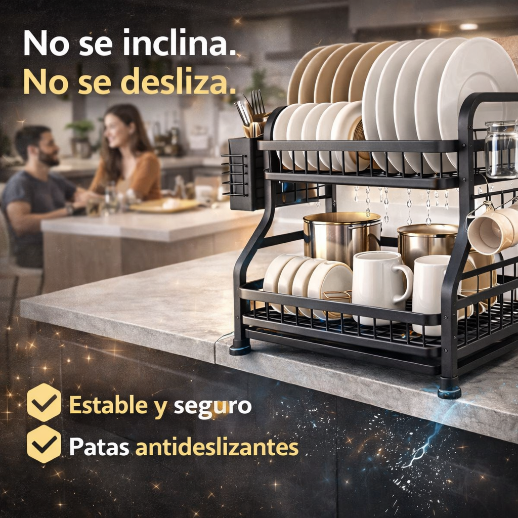 Organiza el Doble, Ocupa la Mitad del Espacio - Escurridor De Platos