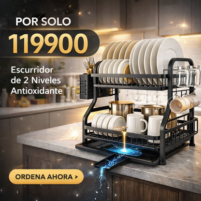 Organiza el Doble, Ocupa la Mitad del Espacio - Escurridor De Platos