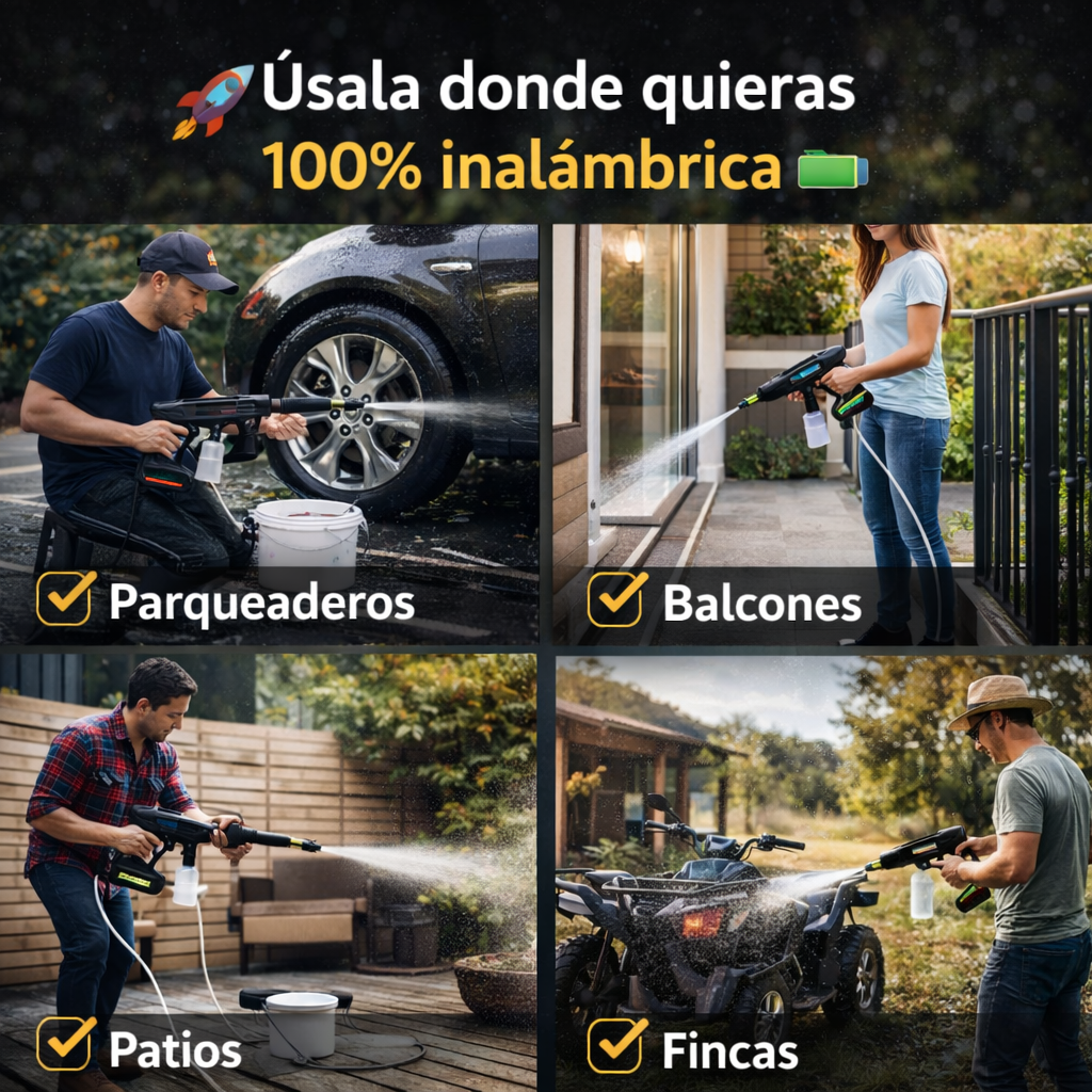 Descubre el Poder de la Limpieza Portátil - Hidrolavadora Portatil 7 Chorros