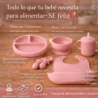 El Set Que Toda Mamá Moderna Necesita - Set Vajilla Para Bebe 7 Piezas
