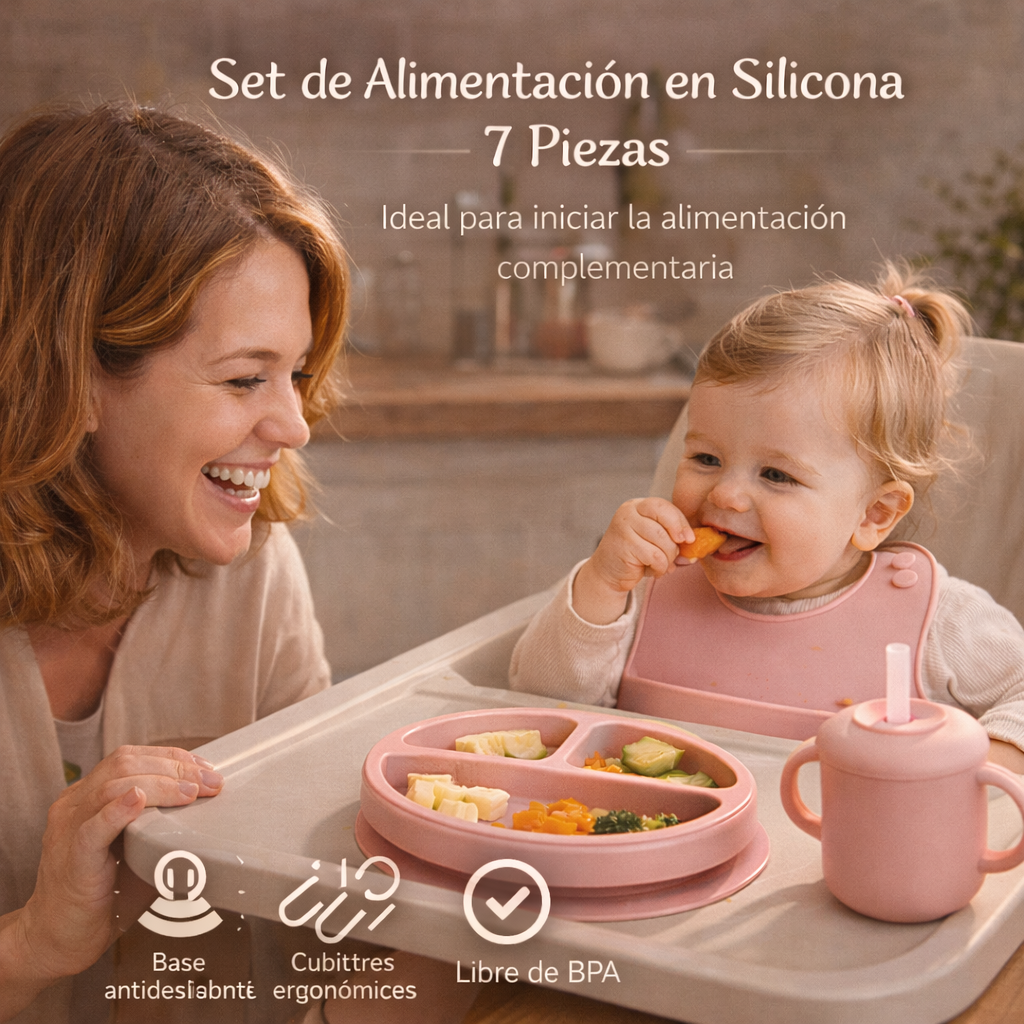El Set Que Toda Mamá Moderna Necesita - Set Vajilla Para Bebe 7 Piezas