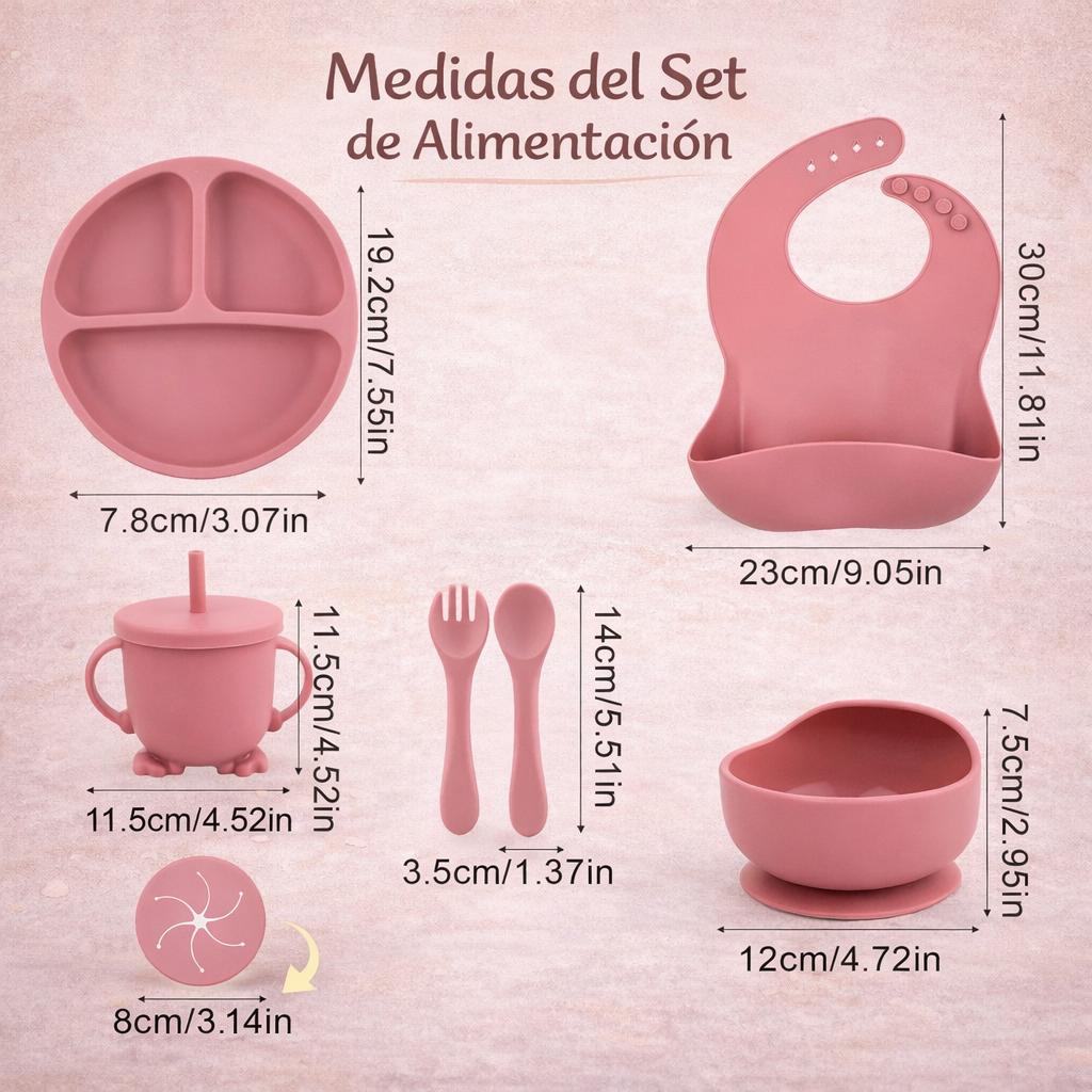 El Set Que Toda Mamá Moderna Necesita - Set Vajilla Para Bebe 7 Piezas