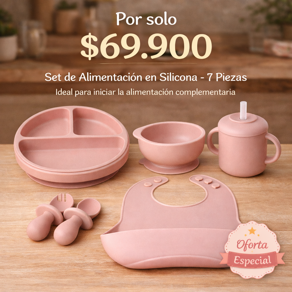 El Set Que Toda Mamá Moderna Necesita - Set Vajilla Para Bebe 7 Piezas