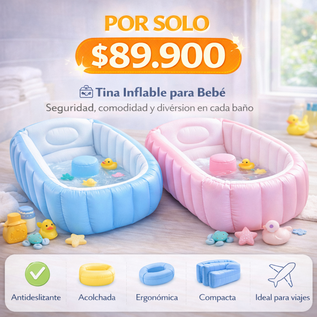 Transforma la hora del baño en un momento seguro y especial para tu bebé - Tina Inflable Para Bebe
