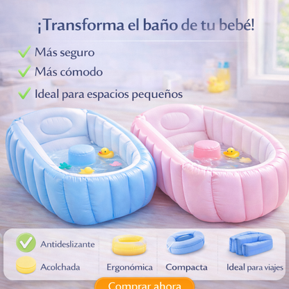Transforma la hora del baño en un momento seguro y especial para tu bebé - Tina Inflable Para Bebe