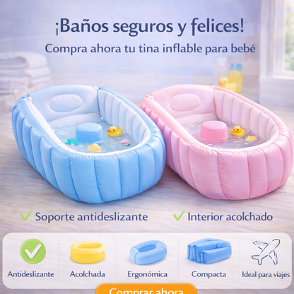 Transforma la hora del baño en un momento seguro y especial para tu bebé - Tina Inflable Para Bebe