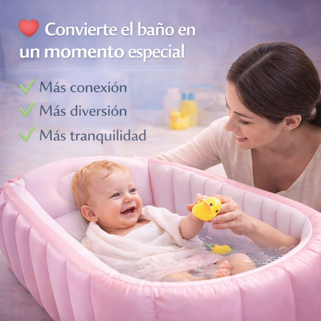 Transforma la hora del baño en un momento seguro y especial para tu bebé - Tina Inflable Para Bebe