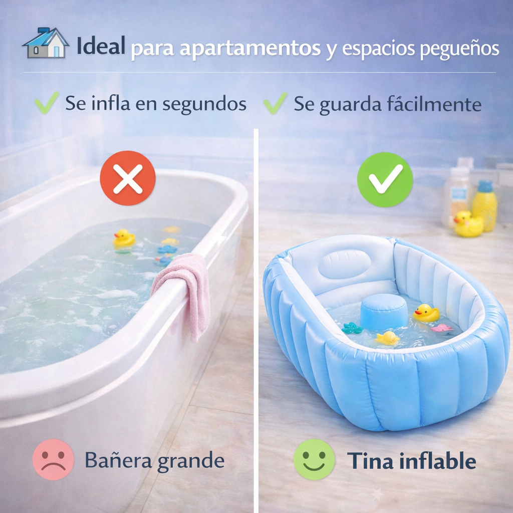 Transforma la hora del baño en un momento seguro y especial para tu bebé - Tina Inflable Para Bebe