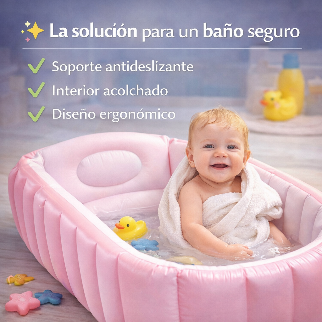 Transforma la hora del baño en un momento seguro y especial para tu bebé - Tina Inflable Para Bebe