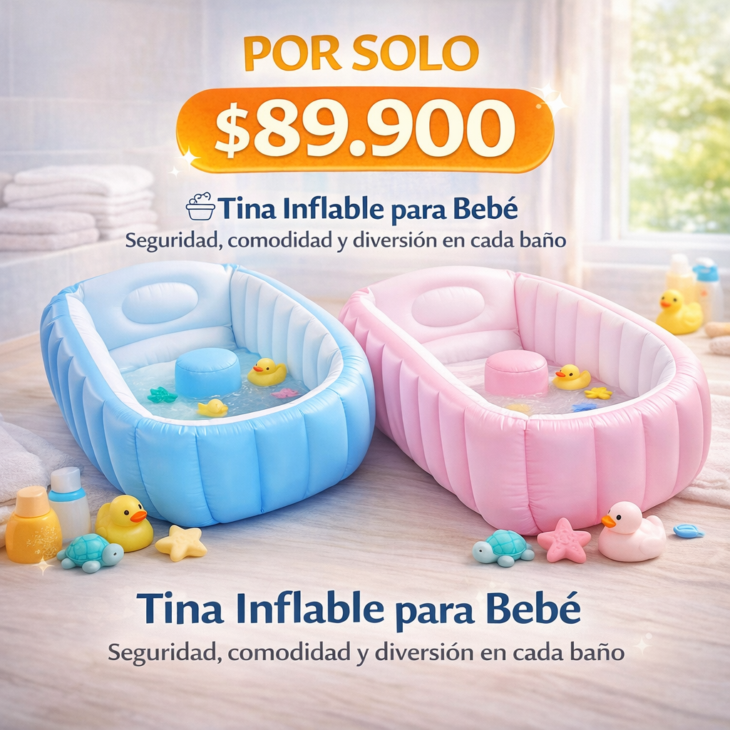 Transforma la hora del baño en un momento seguro y especial para tu bebé - Tina Inflable Para Bebe